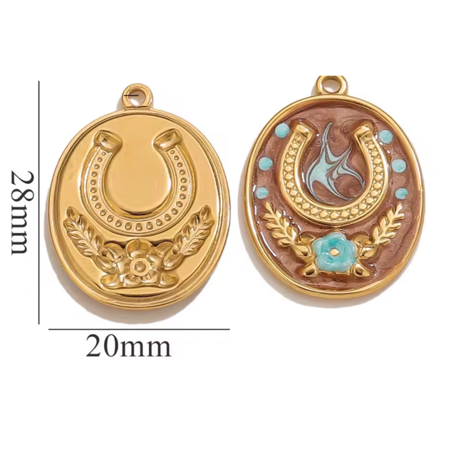 Charm ferro di cavallo marrone 