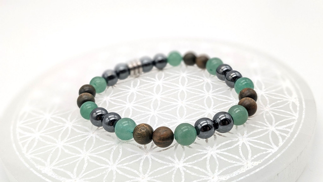 Hématite, Aventurine et Bois d'Aloe