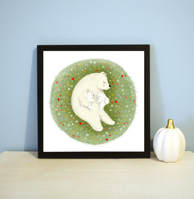 Print carré "Sieste dans l'herbe"