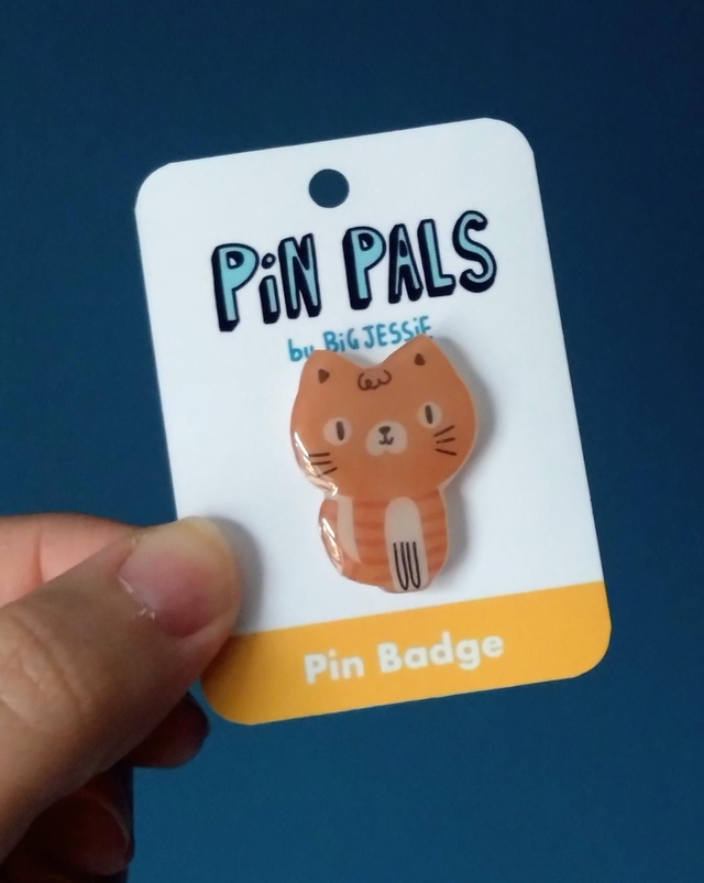 Ginger cat pin badge