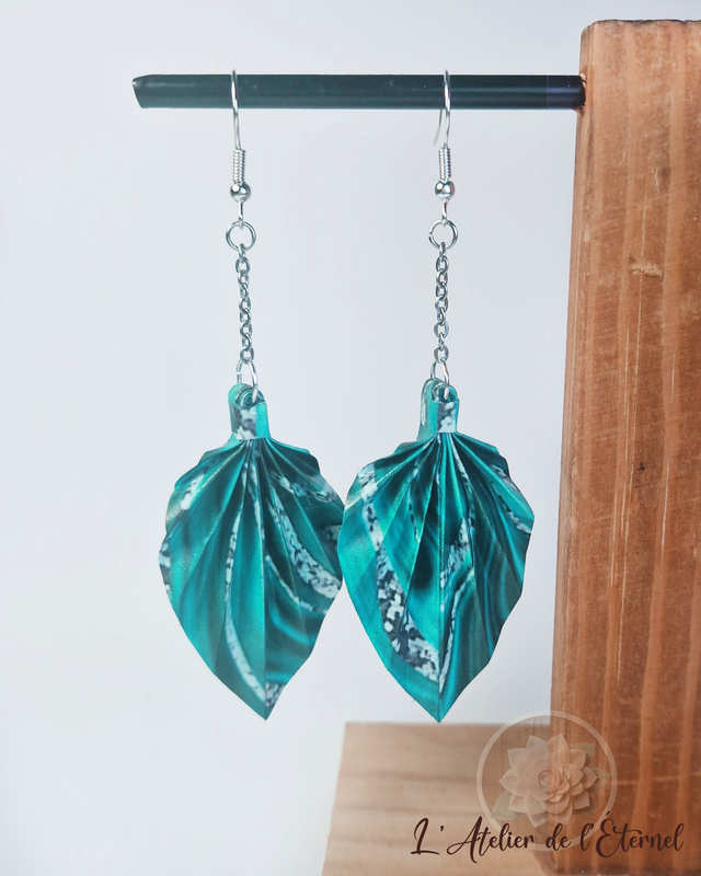 Boucles d'oreilles Leafline - Collection marbrée