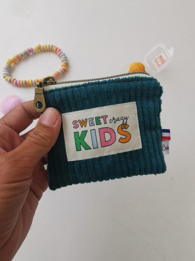 Porte-monnaie ELIOT velour bleu 