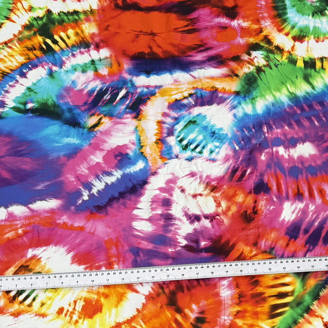 Rainbow Tie Dye Loop-back Cotton Jersey