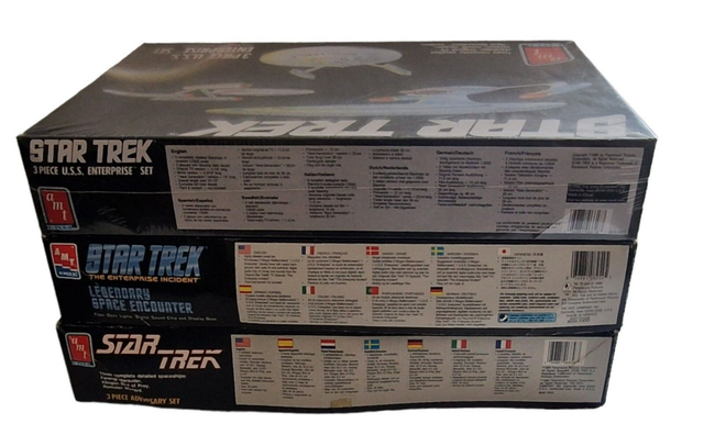 Star Trek 3 piece Adversary set, 3 piece Enterprise, Enterprise incident kits