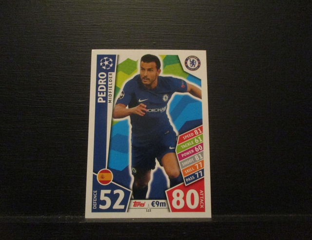 Pedro - UEFA Champions League Match Attax 2017/18 Original Trading Card #122