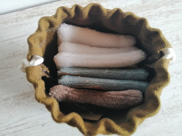 Pochon à lingette en lin recyclé 20x20xm