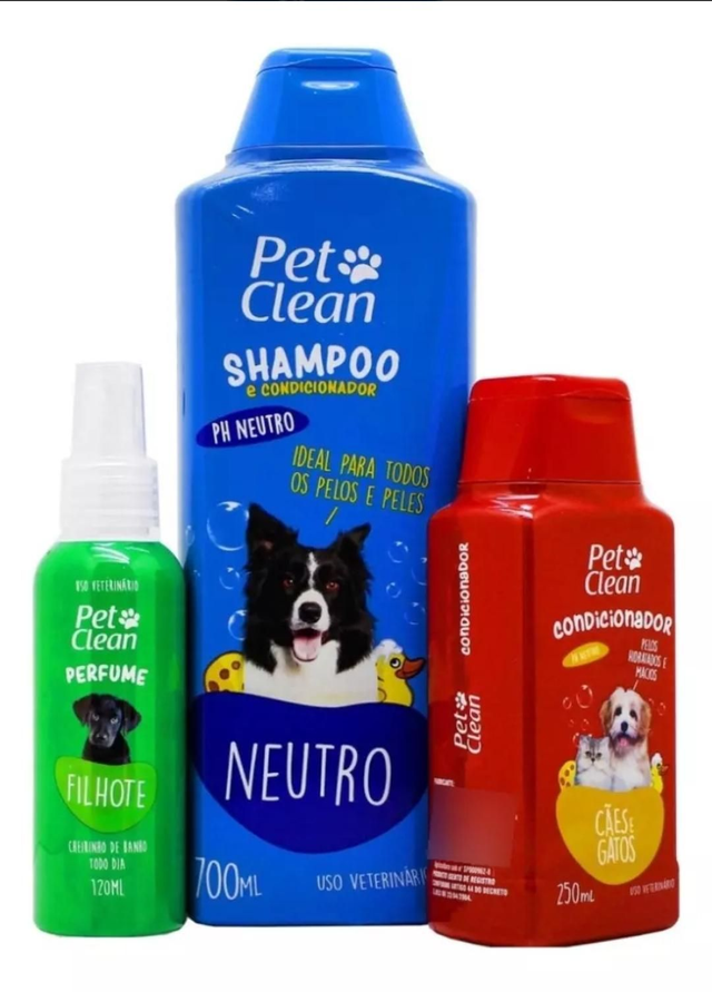 Kit Banho Shampoo Condicionador Perfume Para Caes e

Gatos Pet Clean
