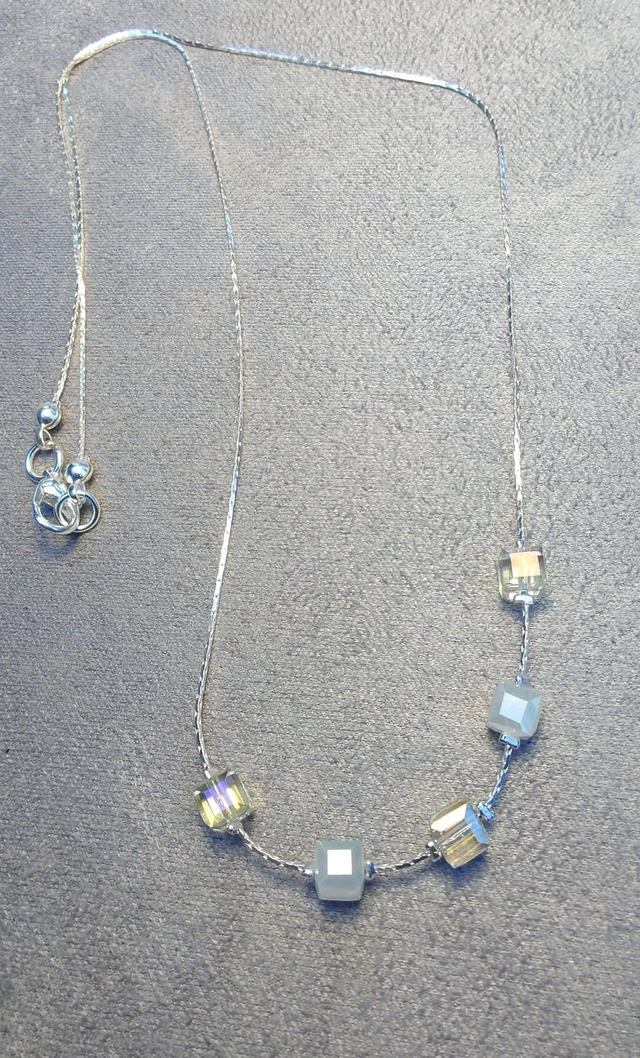 Lemon &amp; Lemon Opal Cube Necklace