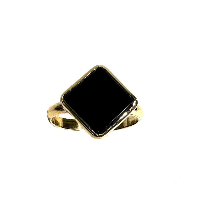 Anello con piastra in Onice