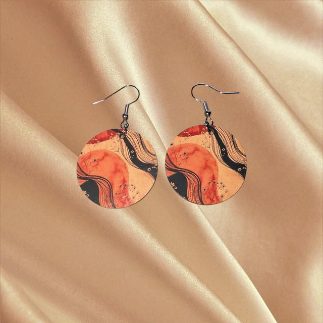 N° 77 Boucles d'oreilles ronde fantaisie hypoallergénique 