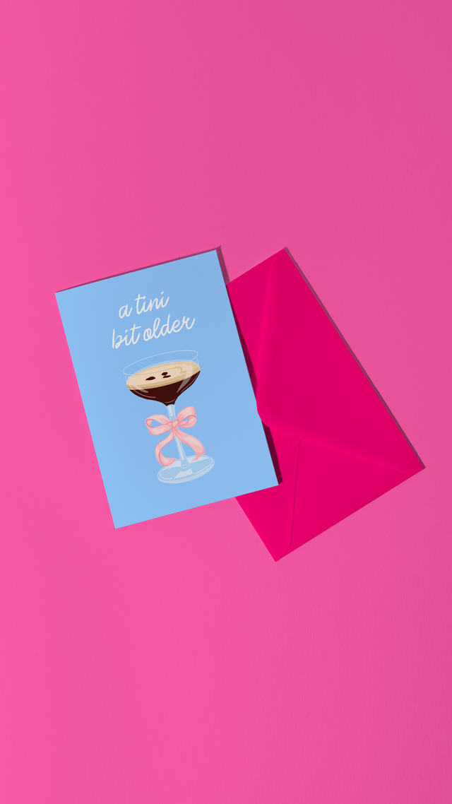 A Tini Bit Older Espresso Martini Cocktail Birthday Card 