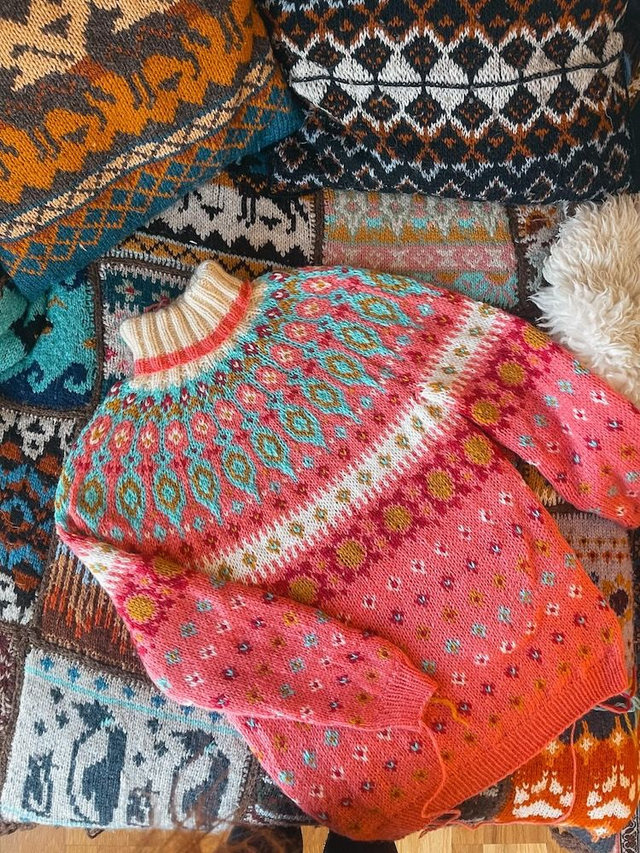 Kathmandu Polar Sweater Kit - Col 13 (Salmon Pink Rauma Vams) - Wool &amp; Pattern - Linka Neumann