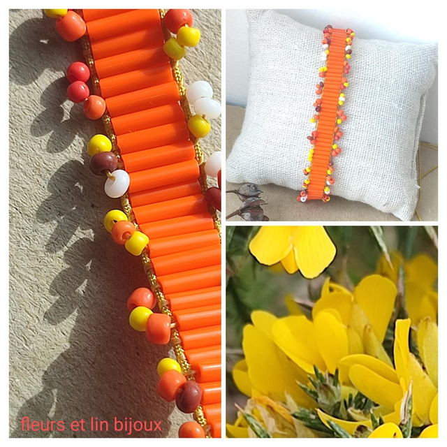 Z-Bracelet tissé main en perles de verre miyuki : or&amp; rosé, réglable par lien 