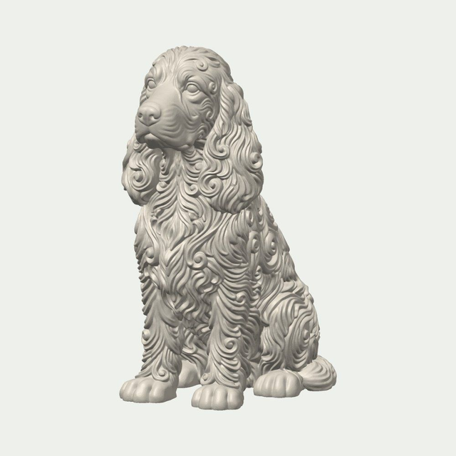 Sitting English Cocker Spaniel Statue