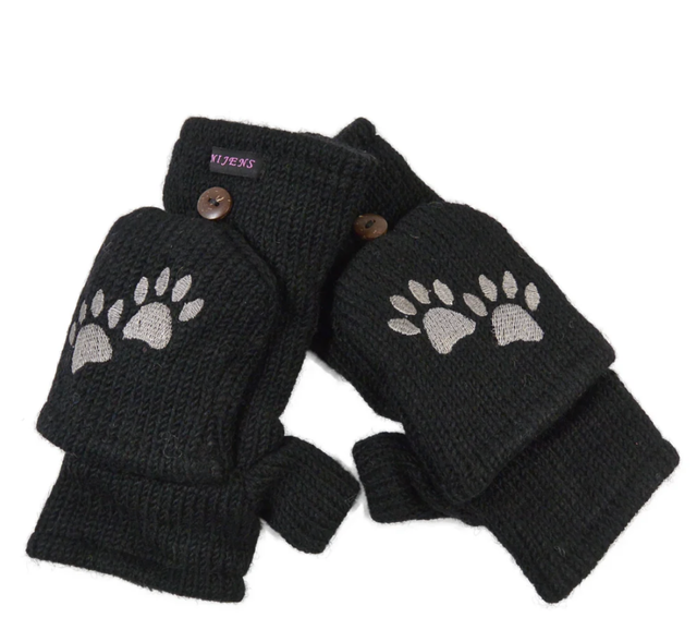 Fausthandschuhe, schwarz, 2-in-1 Handschuhe von Nijens