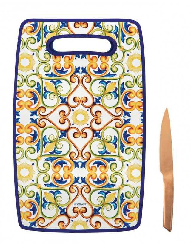 Brandani - Medicea Tagliere in PP con coltello Rosè