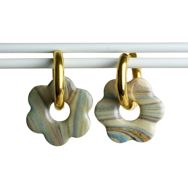 Fleurs Tala beige marbré