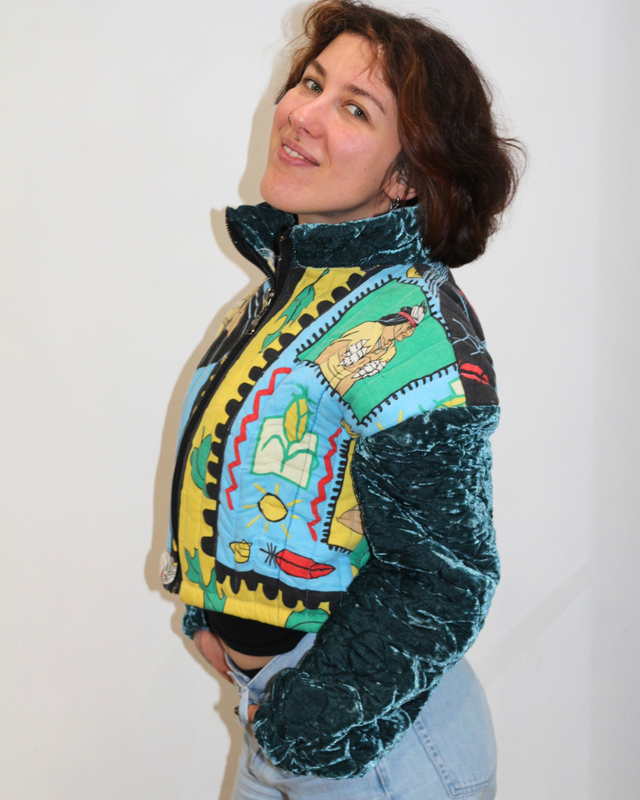 🍂 Veste Bomber "Pocahontas" – Pièce Unique Upcyclée – Taille M