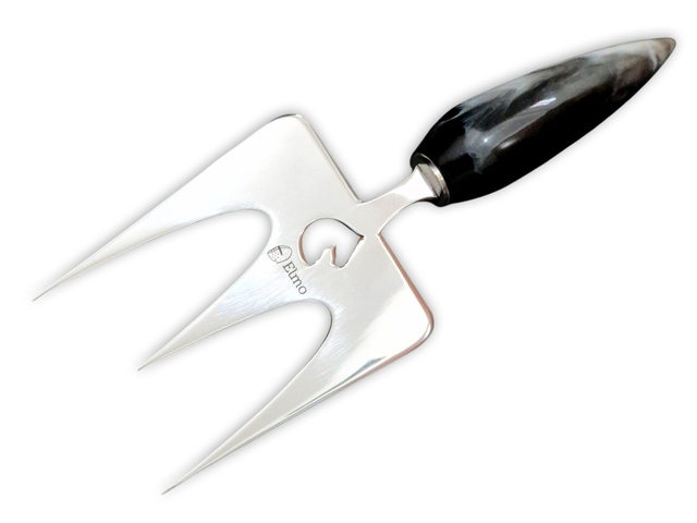 Garfo Tridente Elmo Aço Inox Cabo Ergonômico Em Resina