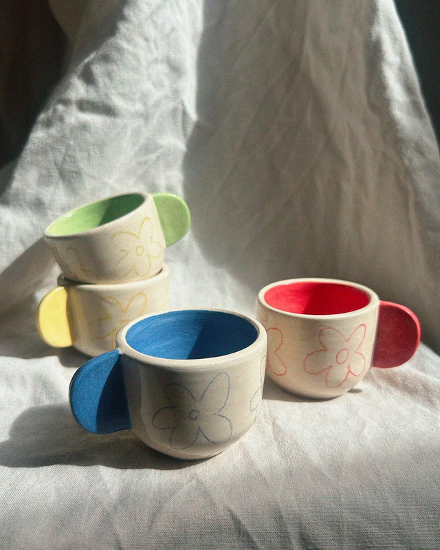 Tasses expresso - colorées &amp; fleuries