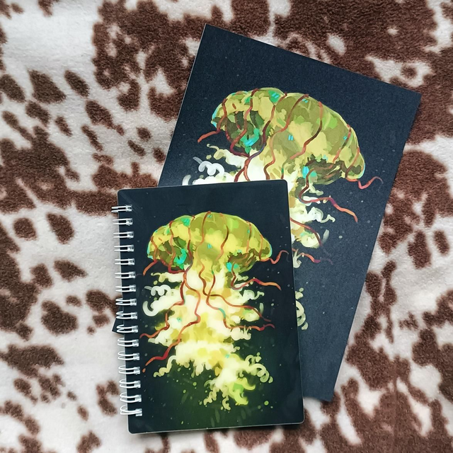 jelly fish ocean - simple spiral notebook notepad notes a6 pocket size
