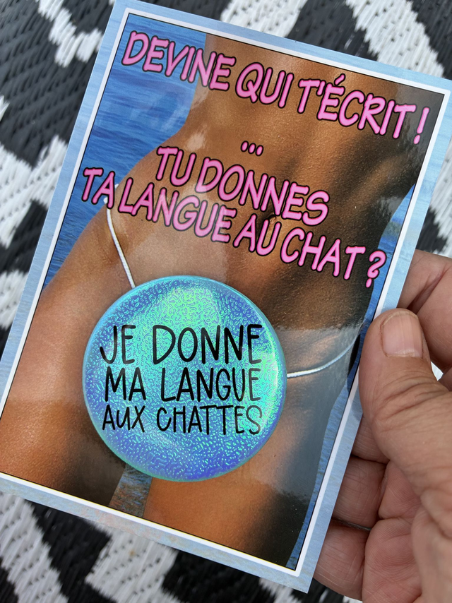 Badge Je donne ma langue aux chattes