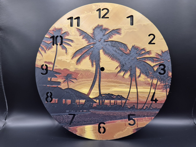 Sunset on a Beach with Palm Trees