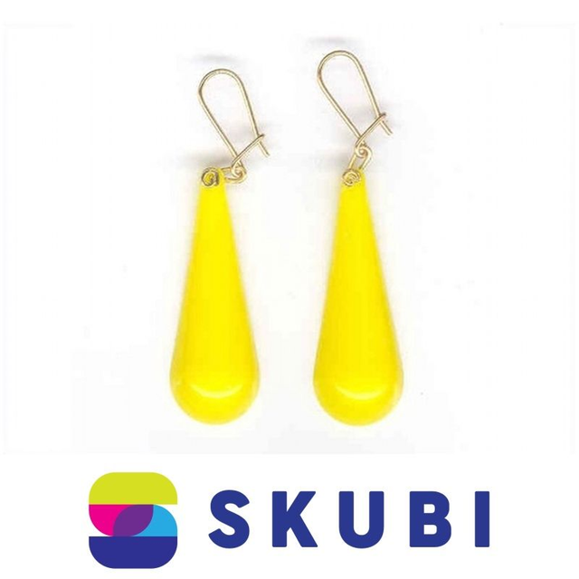 RETRO NÁUŠNICE PLASTOVÉ - KAPKY - 4 CM - NA HÁČKU (č. 122)