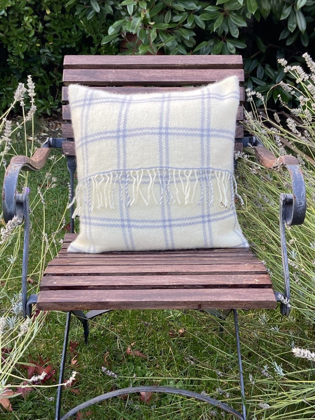 Natural Checked Cushion