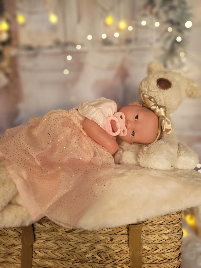 Headband bébé beige brillant 