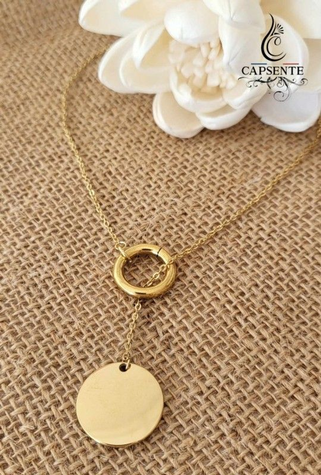 Collier Sautoir Ambre Doré