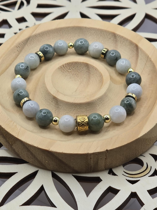 Bracelet Jade bicolore 0,8 cm