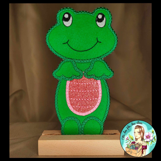 Marque page Grenouille rose