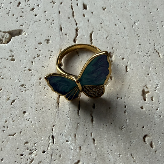 Ring vlinder blauw 