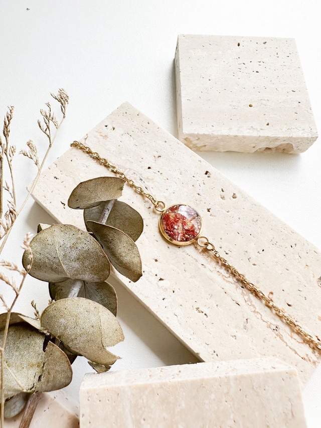 Bracelet grand Iris | Ambré et or