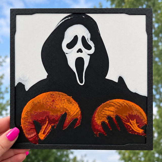 Ghostface Pumpkin 3D Printed Horror Wall Art