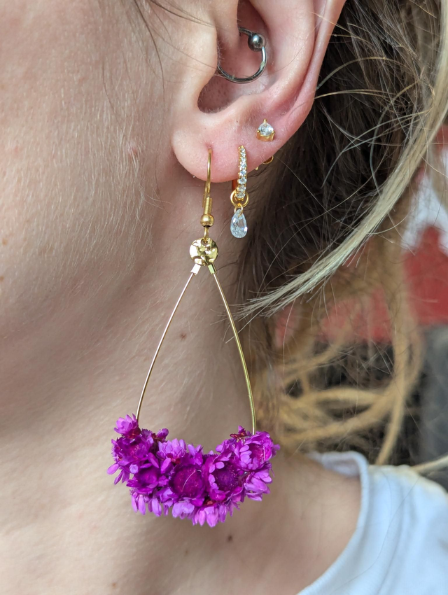 Boucles d'oreilles Lyra - Mauve