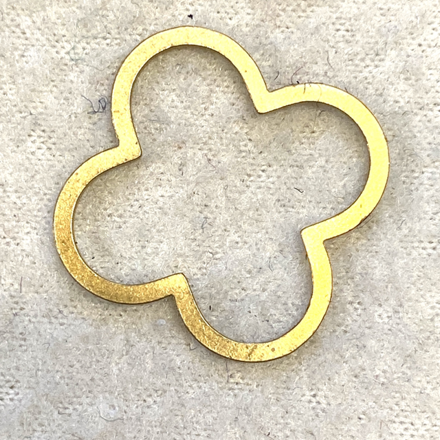 Four Petal Clover Shaped Brass Rings