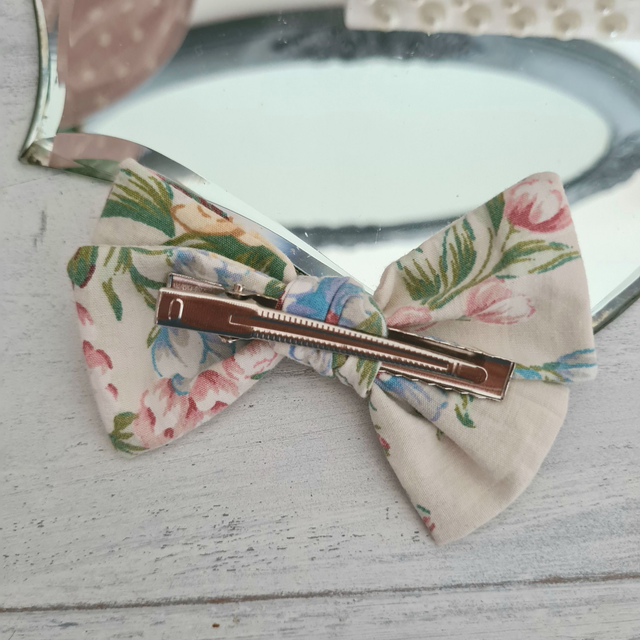 Barrettes en tissu revalorisé grand modèle