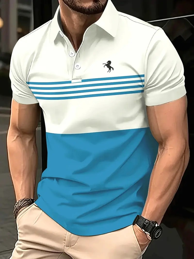 Men's Short Sleeve Printed Button