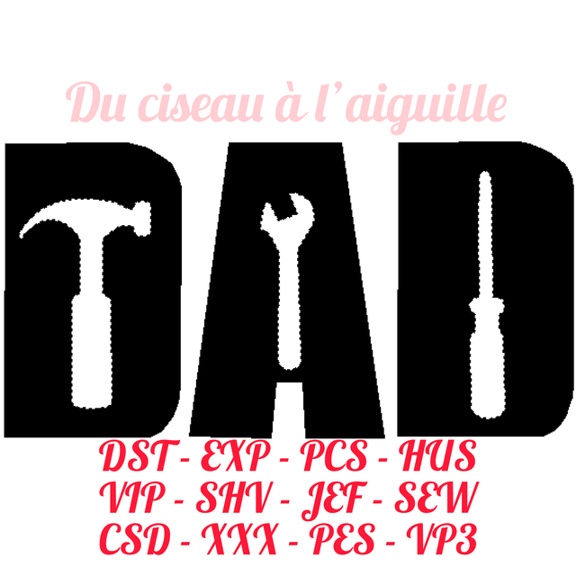 fichier broderie DAD - Cadre 10x10 / 12 Formats