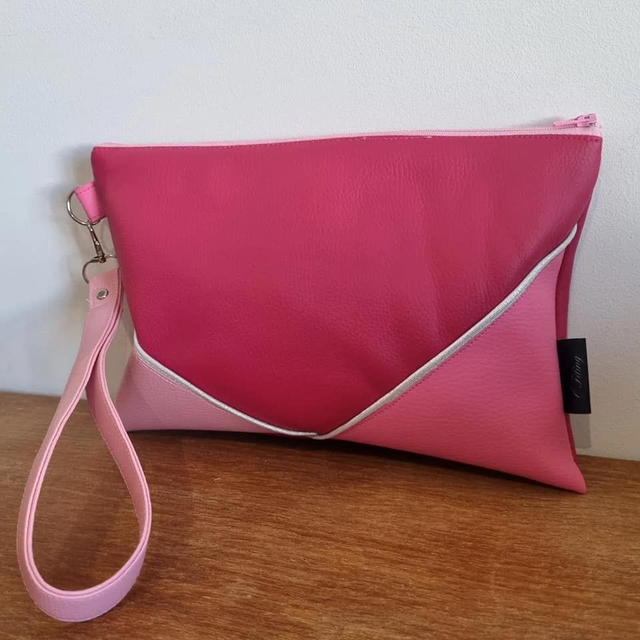 Pochette "Georgette" rose 