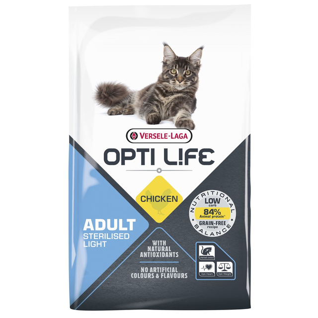Croquettes Opti Life Chat Adulte Light poulet (sans céréales)