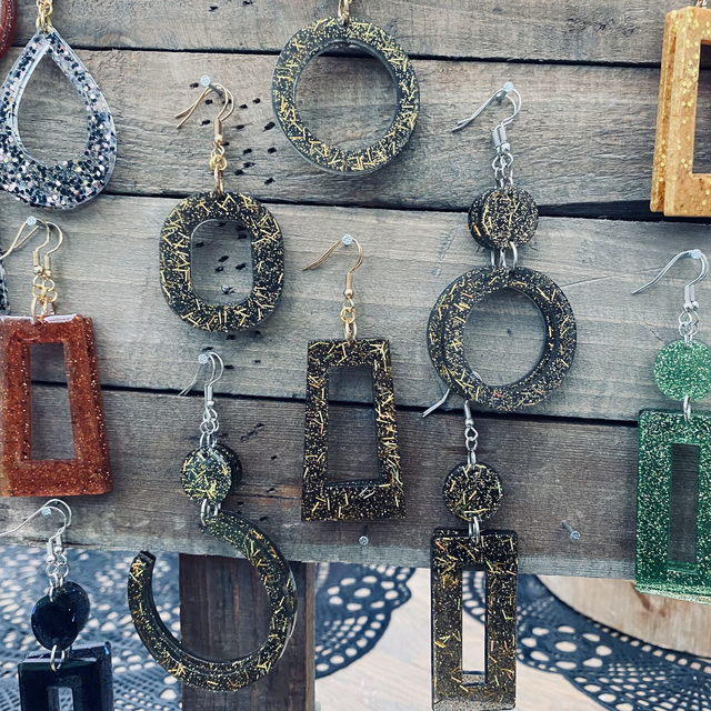 Boucles d'oreilles Glitter Amber Gold