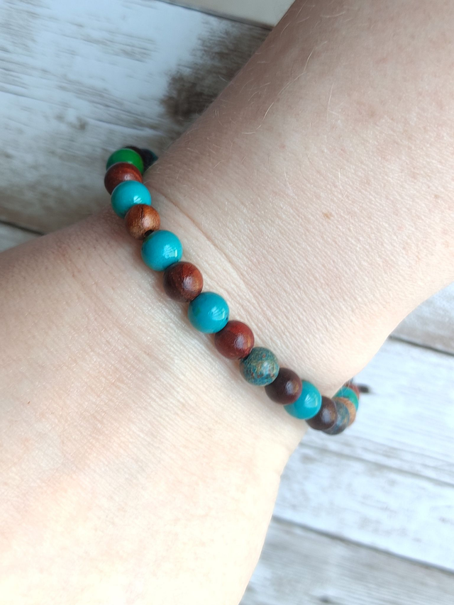 Bracelet lithothérapie &quot;Chrysocolle&quot;