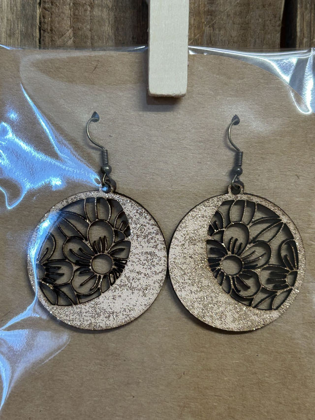 Boucles d’oreilles “ lune fleurie&quot;