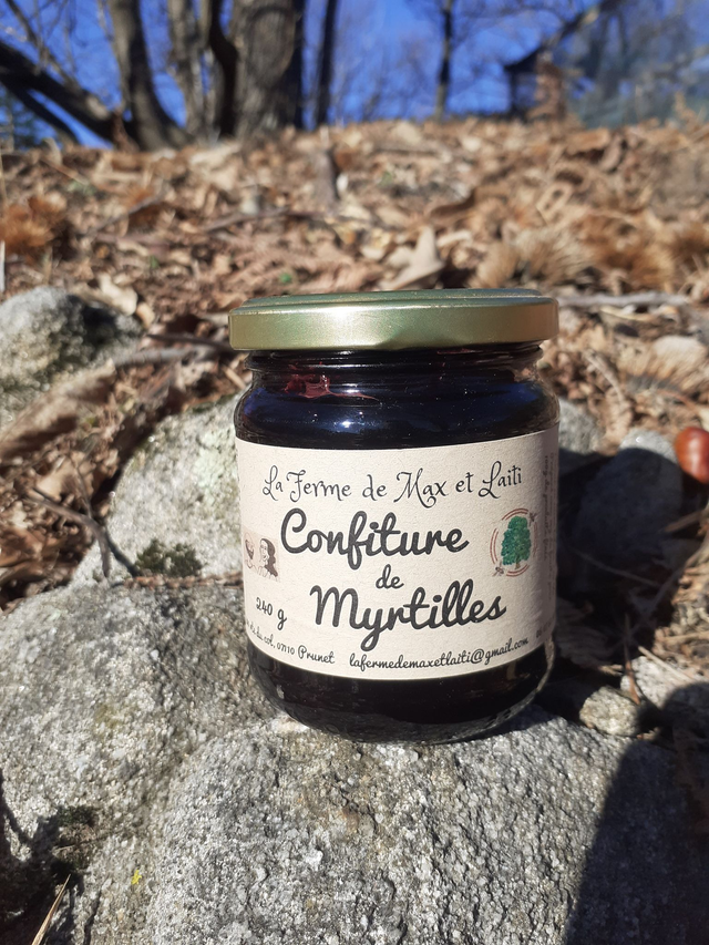 Confiture de myrtilles sauvages d'Ardèche 240g