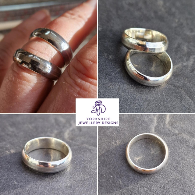 6x2mm Chunky Solid 925 silver chamfered ring band