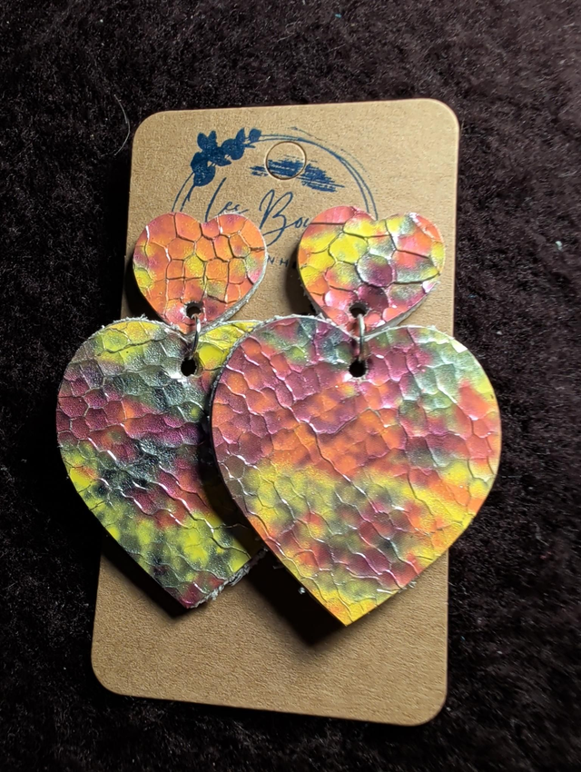 Boucles d'oreilles Louise jaune rose orangé lo050