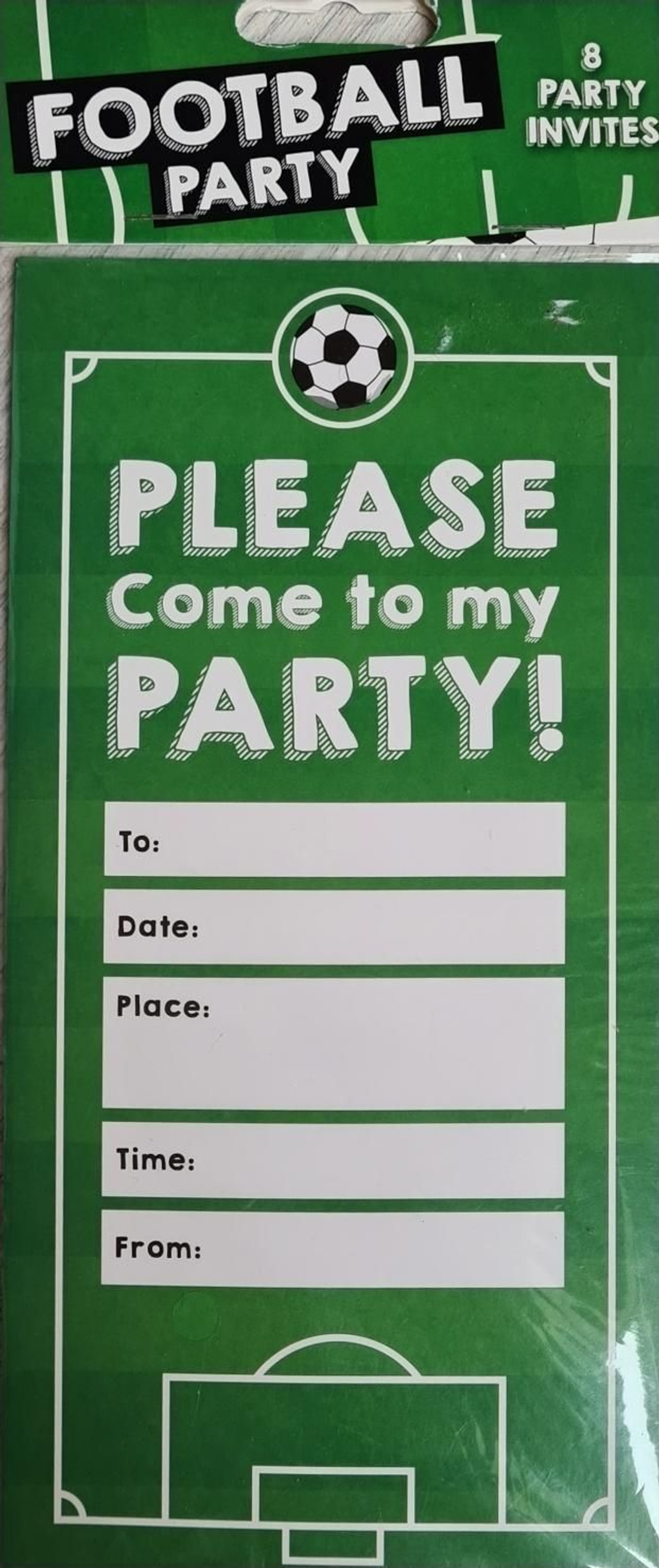 Party Invitations Football Party 8 pack